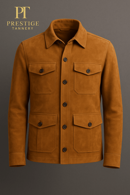 Prestige Tannery Field Jacket – Suede Collection for Equestrians, Handcrafted Soft Leather, Custom Sizes - Allen - Fitness