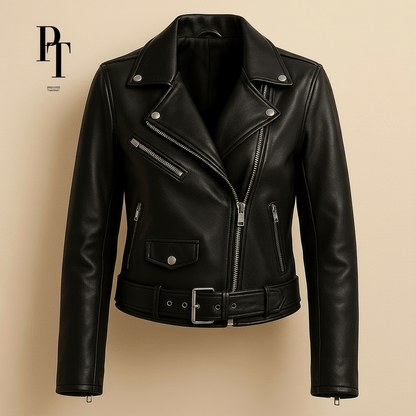 Prestige Tannery Women's Leather Jacket - 100% Genuine Leather, Tailored Fit, Premium Features - Allen - Fitness