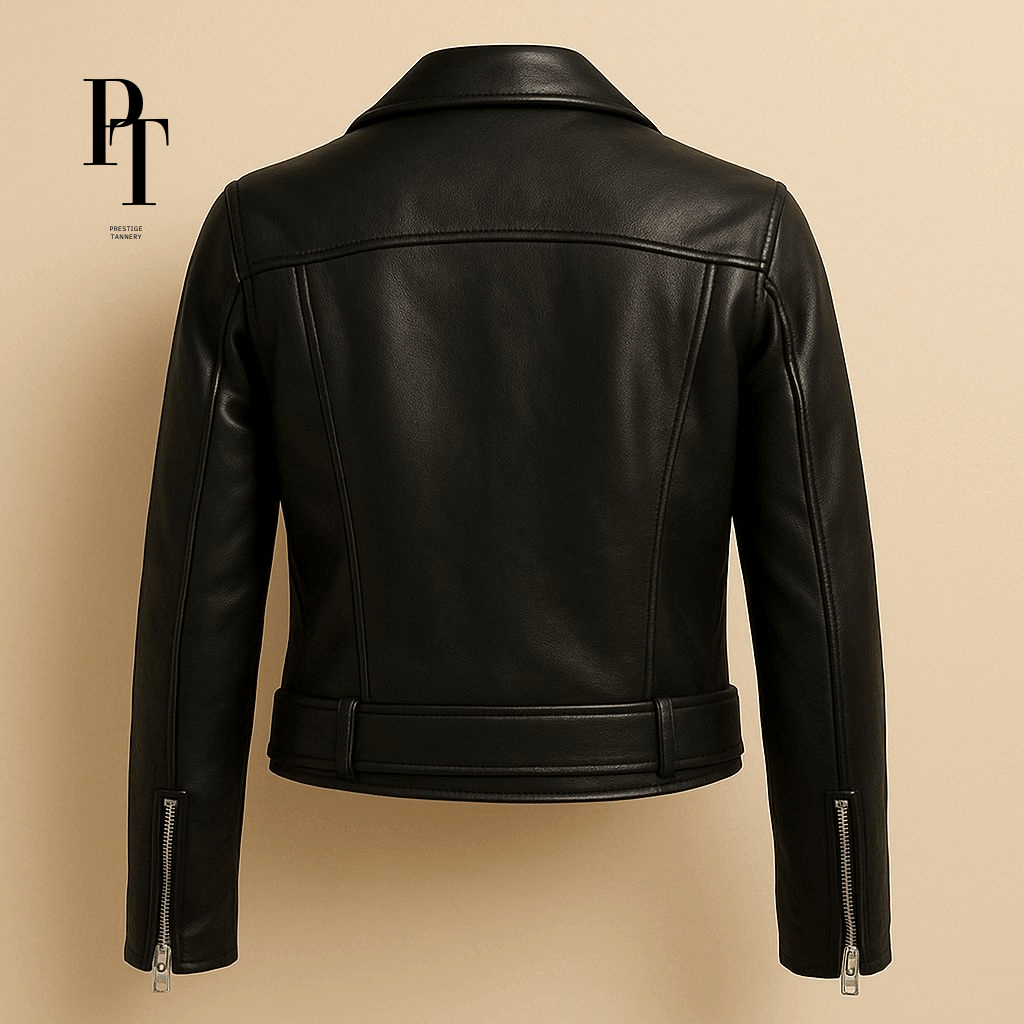 Prestige Tannery Women's Leather Jacket - 100% Genuine Leather, Tailored Fit, Premium Features - Allen - Fitness
