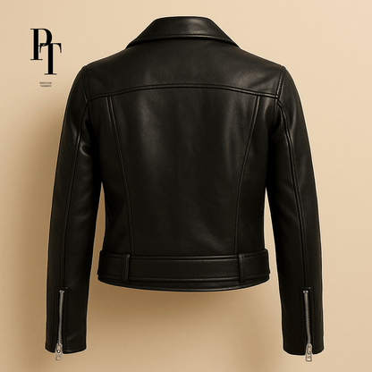 Prestige Tannery Women's Leather Jacket - 100% Genuine Leather, Tailored Fit, Premium Features - Allen - Fitness