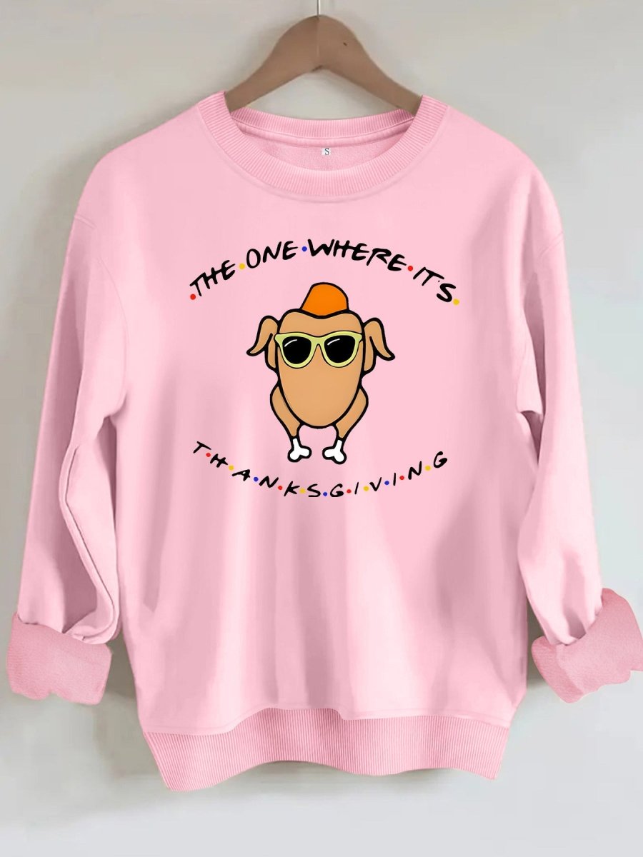 Printed loose base long sleeved fleece sweatshirt - Premium Fitness & Activewear