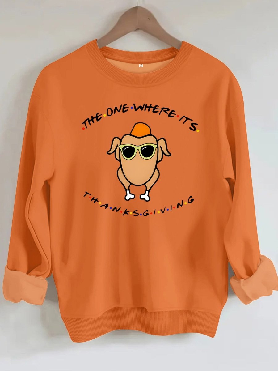 Printed loose base long sleeved fleece sweatshirt - Premium Fitness & Activewear