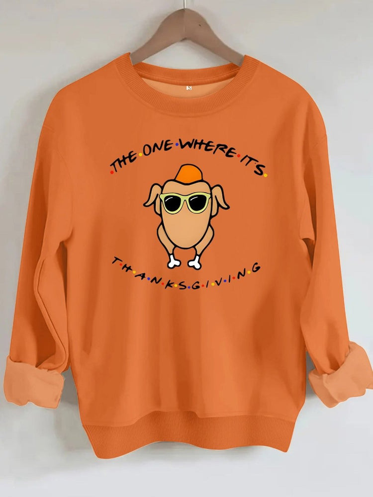 Printed loose base long sleeved fleece sweatshirt - Premium Fitness & Activewear