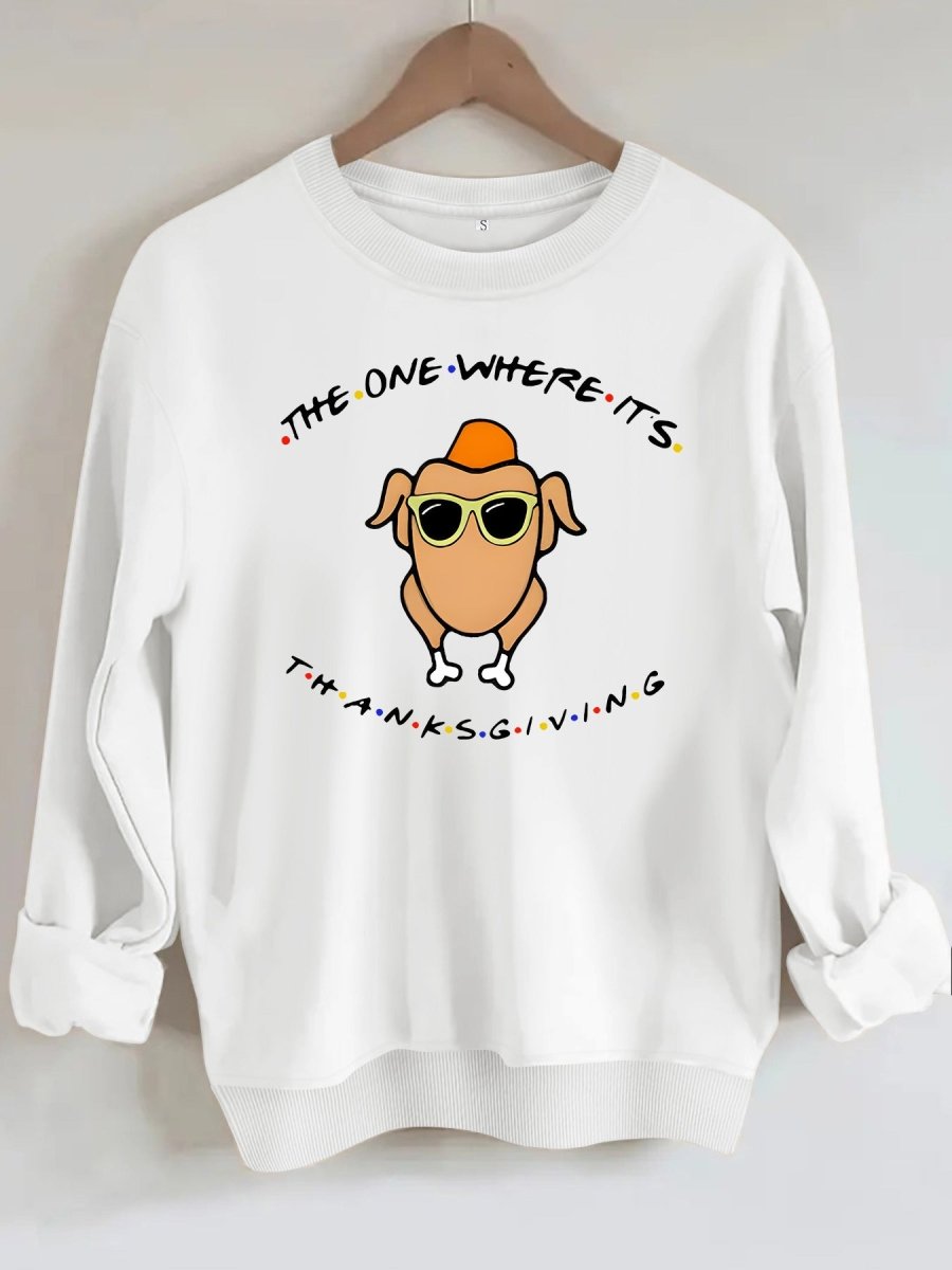 Printed loose base long sleeved fleece sweatshirt - Premium Fitness & Activewear