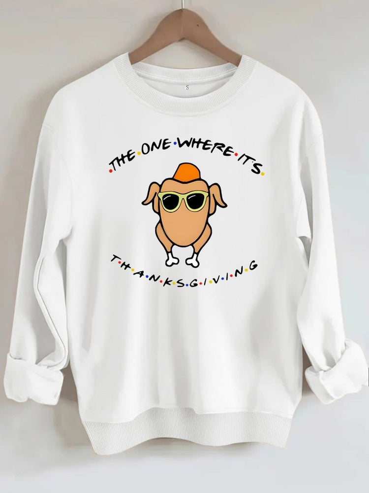 Printed loose base long sleeved fleece sweatshirt - Premium Fitness & Activewear
