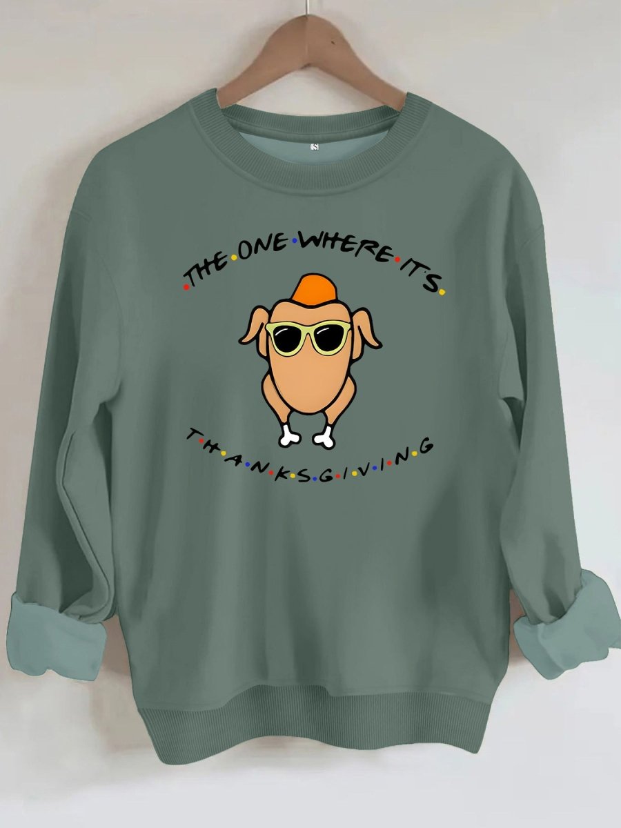 Printed loose base long sleeved fleece sweatshirt - Premium Fitness & Activewear