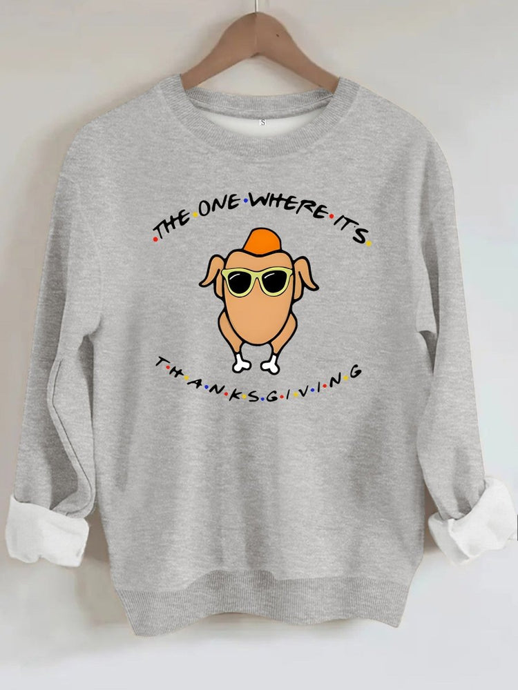 Printed loose base long sleeved fleece sweatshirt - Premium Fitness & Activewear