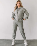 Rebody French Terry Sweatpants for Women - 7/8 Inseam, Baggy Fit, Pockets, Drawstring - Allen-Fitness