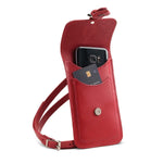Red Leather Phone Case - Handmade Mobile Pouch with Adjustable Crossbody Strap and Pockets by Zatchels - Allen-Fitness