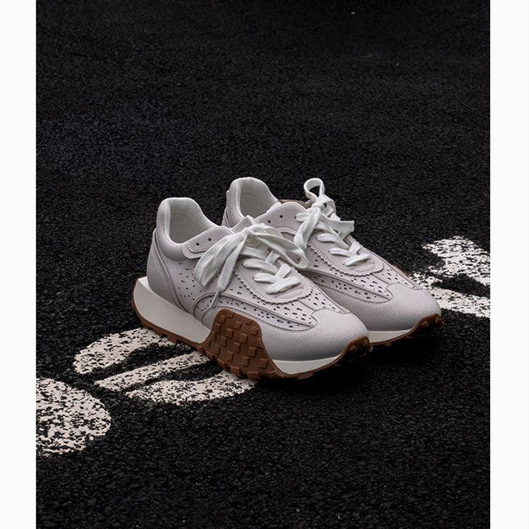 Retro Niche Thick-Soled Jogging Casual Sneakers with Breathable Comfort & Color-Blocking Style - Allen-Fitness