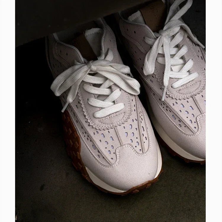 Retro Niche Thick-Soled Jogging Casual Sneakers with Breathable Comfort & Color-Blocking Style - Allen-Fitness