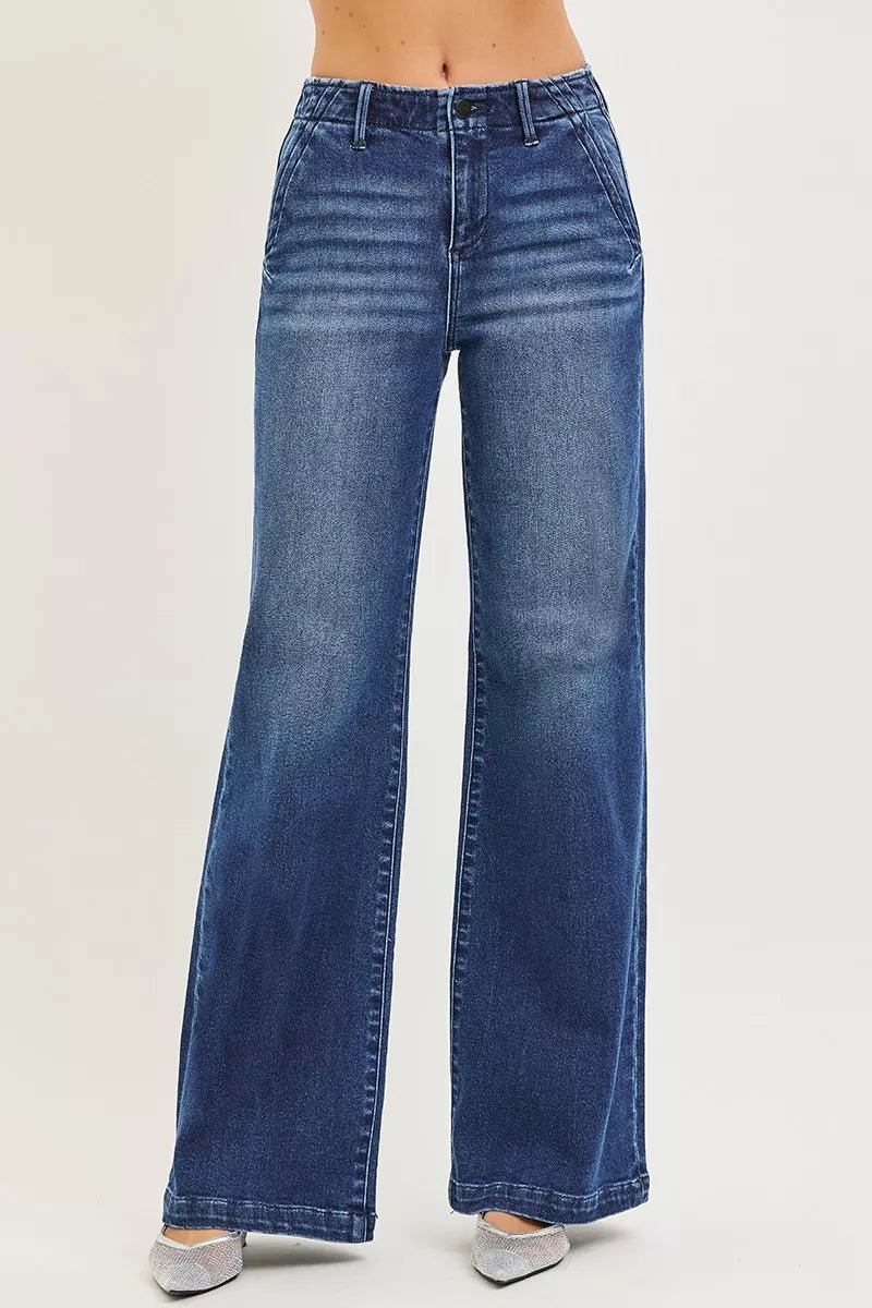 RISEN High Rise Wide Leg Jeans | Slanted Pockets | Sizes 0–15 - Allen Fitness | Running Shoes, Leggings & Activewear UK