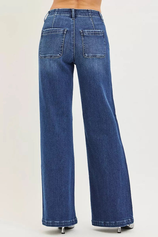 RISEN High Rise Wide Leg Jeans | Slanted Pockets | Sizes 0–15 - Allen Fitness | Running Shoes, Leggings &amp; Activewear UK