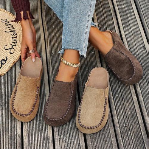 Round Toe Slip-On Flat Shoes – Women's Casual Flats EU35–43
