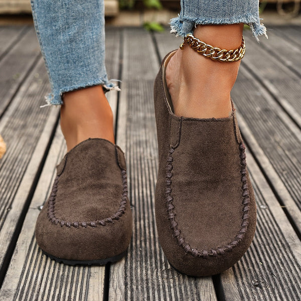 Round Toe Slip-On Flat Shoes – Women's Casual Flats EU35–43