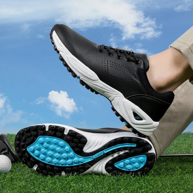 Rubber Spikes Golf Shoes Custom Microfiber Outdoor Breathable Golf Shoes for Men - Allen - Fitness