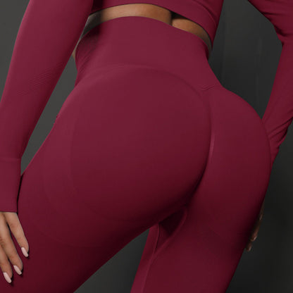 Seamless Leggings for Women - High Waist Full Length Solid Color Workout Pants for Gym & Running - Allen - Fitness