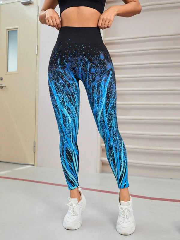 Seamless Printed High Waist Active Leggings - Premium Fitness & Activewear for Men & Women|UK