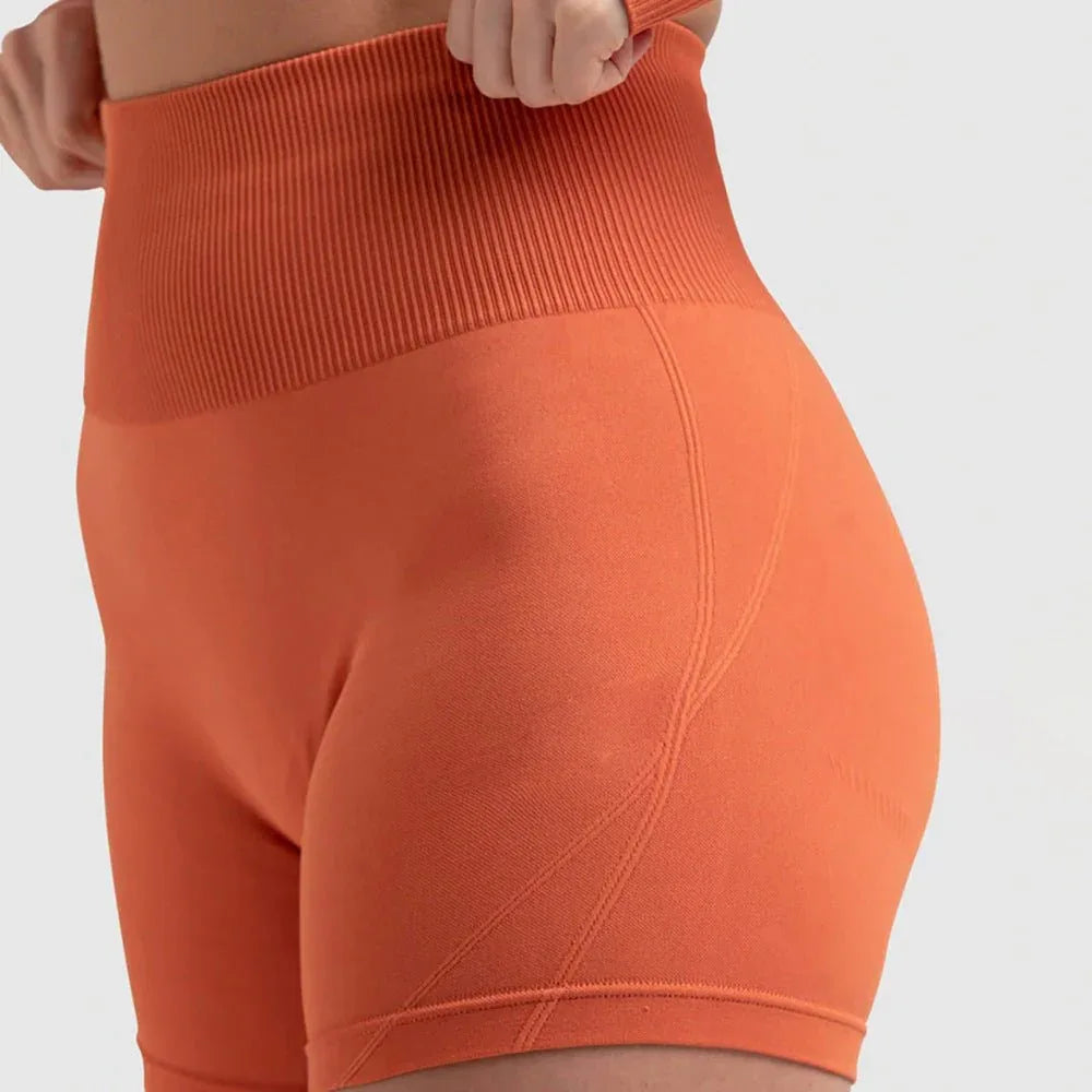 Seamless Sports Bra Set with Peach Hip Trousers – Super Stretch Long Sleeve Yoga Outfit S, M, L - Allen-Fitness