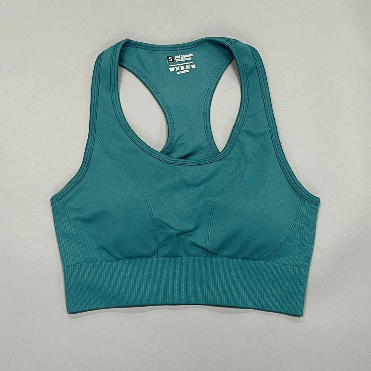 Seamless Sports Bra Set with Peach Hip Trousers – Super Stretch Long Sleeve Yoga Outfit S, M, L - Allen-Fitness