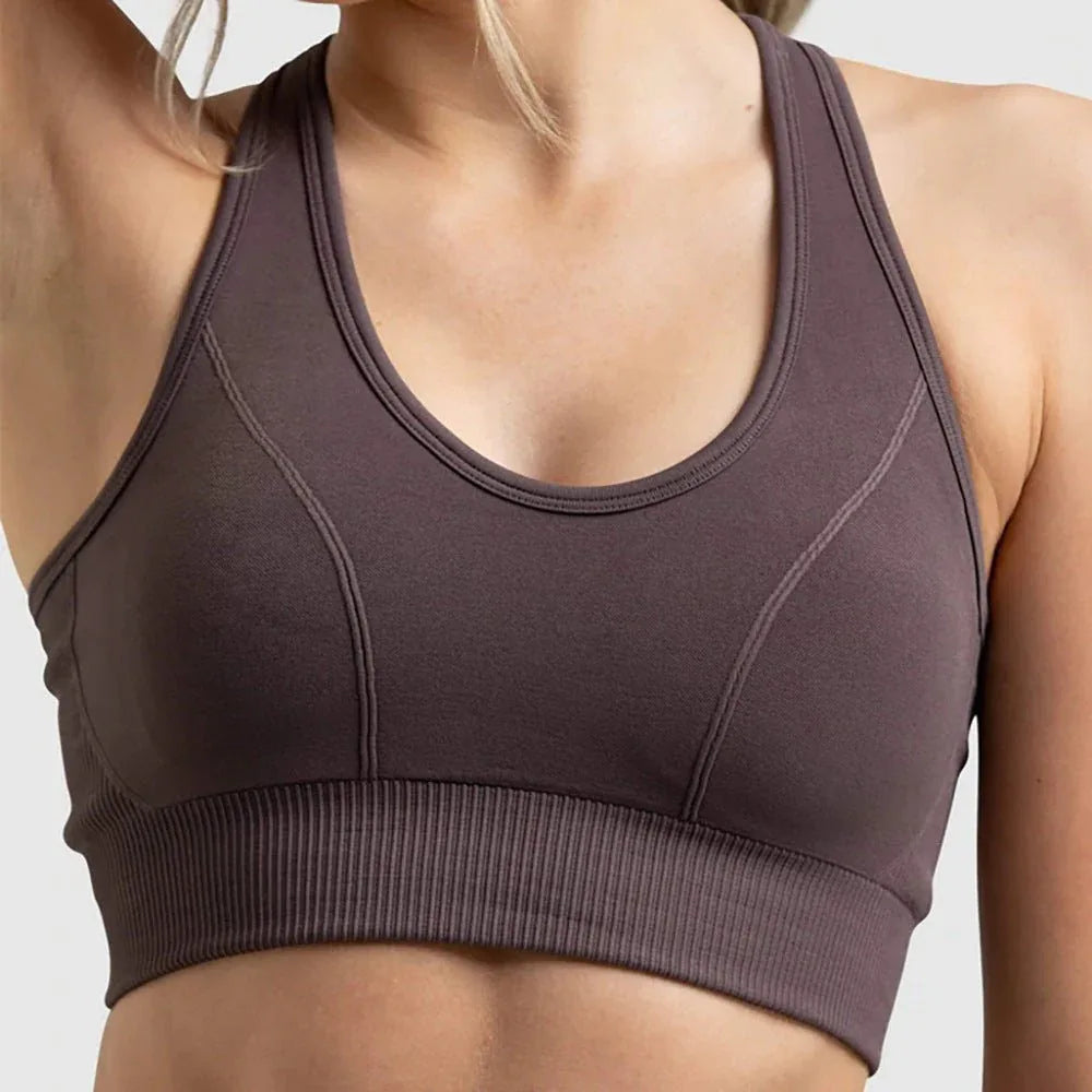 Seamless Sports Bra Set with Peach Hip Trousers – Super Stretch Long Sleeve Yoga Outfit S, M, L - Allen-Fitness