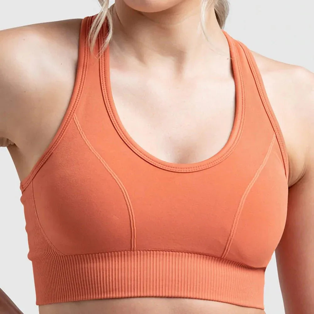 Seamless Sports Bra Set with Peach Hip Trousers – Super Stretch Long Sleeve Yoga Outfit S, M, L - Allen-Fitness