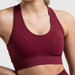 Seamless Sports Bra Set with Peach Hip Trousers – Super Stretch Long Sleeve Yoga Outfit S, M, L - Allen-Fitness
