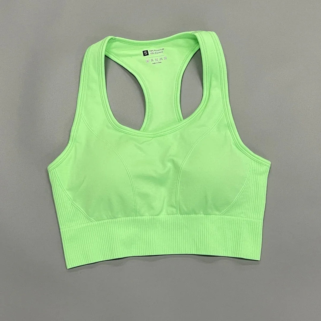 Seamless Sports Bra Set with Peach Hip Trousers – Super Stretch Long Sleeve Yoga Outfit S, M, L - Allen-Fitness