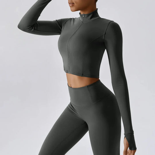 Yoga Shorts Set with Logo, Seamless 3 Color Design - 2 Piece Fitness Set - Allen-Fitness