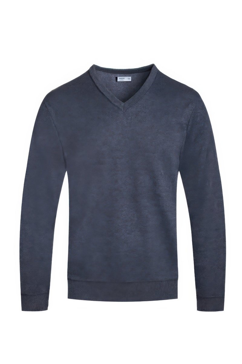 Navy blue sweater on a white background