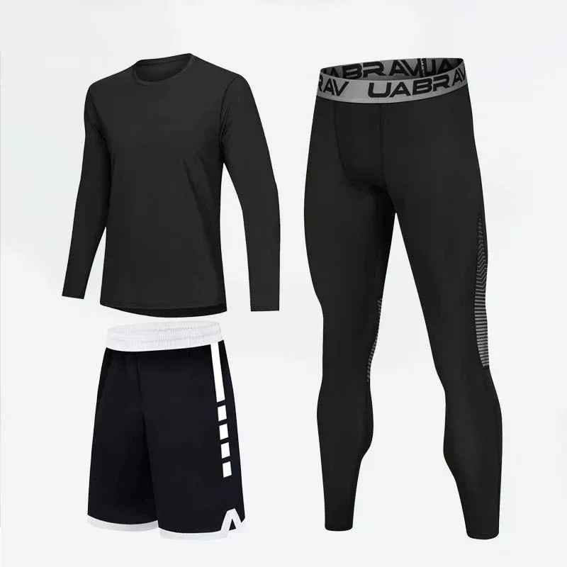Sportswear for Men: High-Elastic Quick-Drying Compression Leggings Set - Allen-Fitness