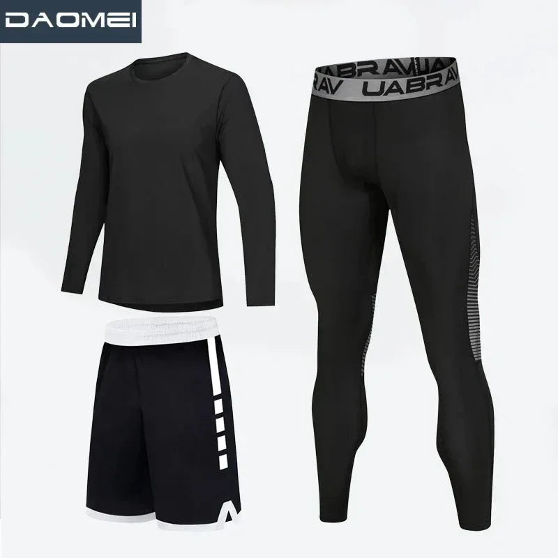 Sportswear for Men: High-Elastic Quick-Drying Compression Leggings Set - Allen-Fitness