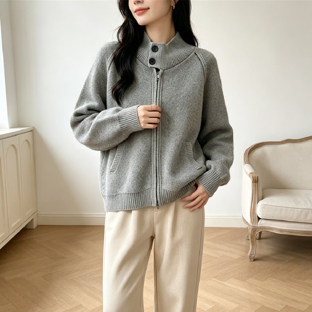 Stand up collar zipper sweater - Premium Fitness &amp; Activewear for Men &amp; Women|UK