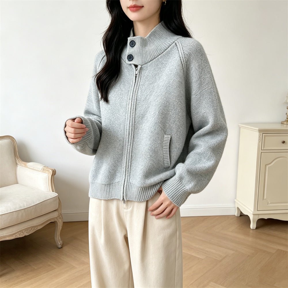 Stand up collar zipper sweater - Premium Fitness &amp; Activewear for Men &amp; Women|UK