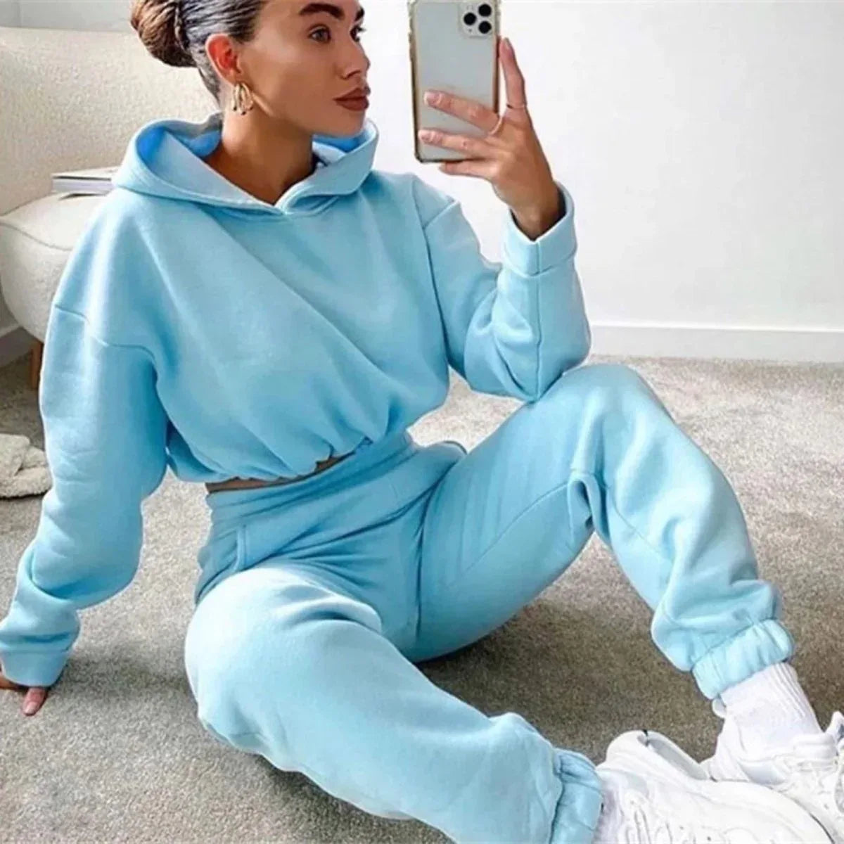 Stylish 2 Piece Women's Jogging Suits - Long Sleeve Hoodie & Casual Fitness Tracksuits - Allen-Fitness