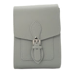 Stylish Handmade Leather Phone Bag - Festival Ready Ghost Grey with Adjustable Strap - Allen-Fitness