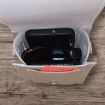 Stylish Handmade Leather Phone Bag - Festival Ready Ghost Grey with Adjustable Strap - Allen-Fitness