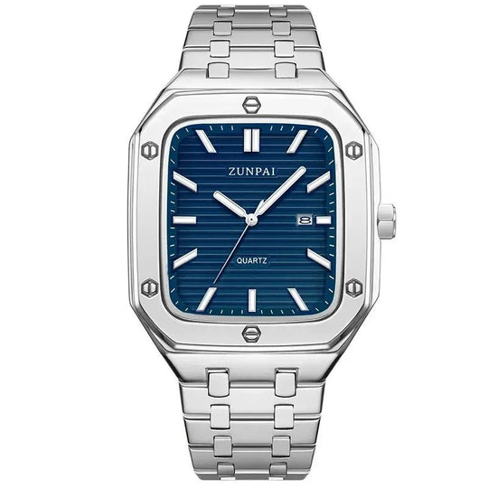 Stylish Mens Stainless Steel Square Watch - Allen-Fitness