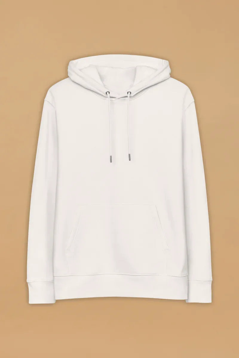 Eco-Friendly Organic Cotton Hoodie - Minimalist White Design & Pouch Pocket - Allen-Fitness