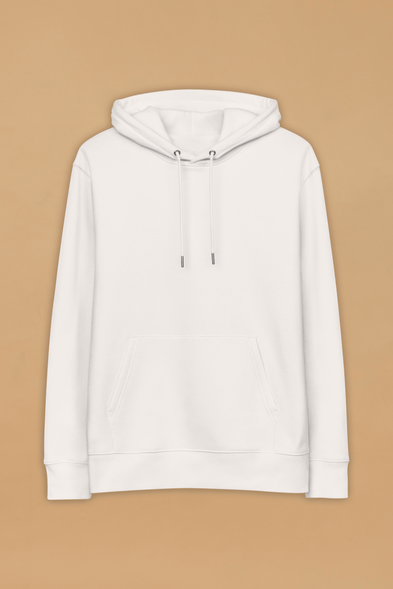 Stylish Streetwear Hoodie Made From 100% Organic Cotton - Minimalist White Design With Pouch Pocket - Allen - Fitness