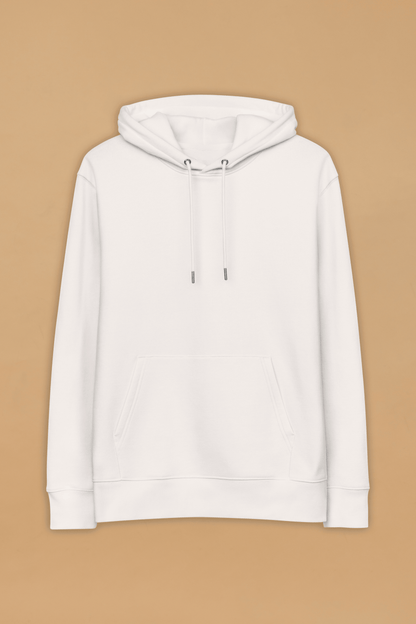 Stylish Streetwear Hoodie Made From 100% Organic Cotton - Minimalist White Design With Pouch Pocket - Allen - Fitness