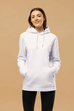 Eco-Friendly Organic Cotton Hoodie - Minimalist White Design & Pouch Pocket - Allen-Fitness