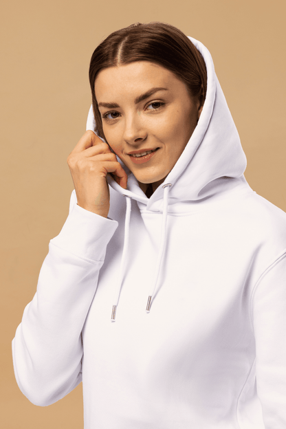 Stylish Streetwear Hoodie Made From 100% Organic Cotton - Minimalist White Design With Pouch Pocket - Allen - Fitness