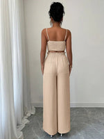 Stylish two-Piece Fashionable Set: Suspender Vest & Wide-Leg Pants for Modern Elegance - Allen-Fitness