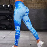 Stylish Women's Seamless Leggings, High Waist Tie Dye Printed, Hip Lifting for Fitness & Running - Allen-Fitness