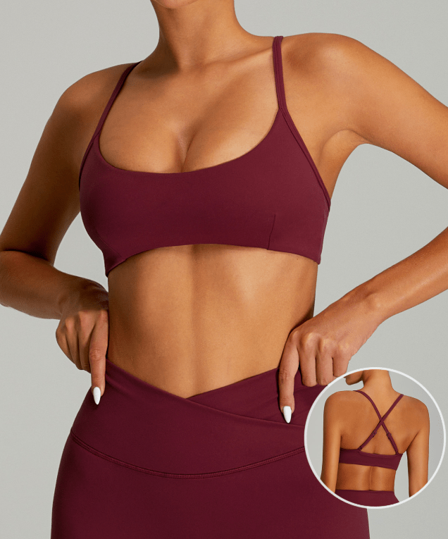 Summer New Fitted Sports Bra for Women, Cross Back Design, Yoga Wear, Bare Skin Feel, Shockproof Running, Wearable Outdoor Workout Bra - Premium Fitness & Activewear