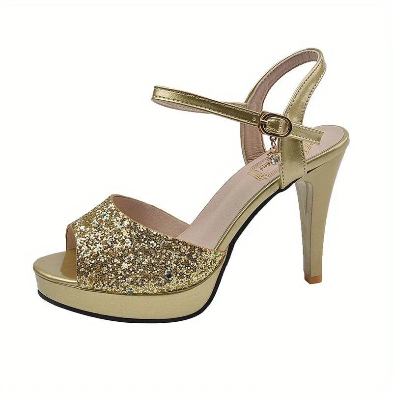 Summer Sandals For Women, One-line Buckle, Thin Straps, Temperament Open Toe, Fairy Style High Heels - Allen-Fitness