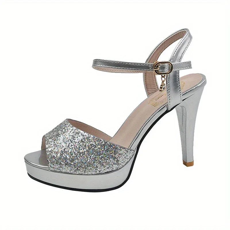 Summer Sandals For Women, One-line Buckle, Thin Straps, Temperament Open Toe, Fairy Style High Heels - Allen-Fitness