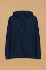 Sustainable Streetwear Hoodie - Minimalist Navy Organic Cotton with Double-Layered Hood - Allen-Fitness