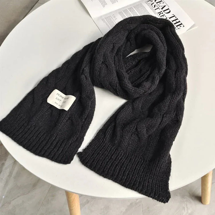 Sweet Labeling 8-Word Twist Apricot Women's Small Scarf in Deer Plush Fabric for Warmth and Style - Allen-Fitness